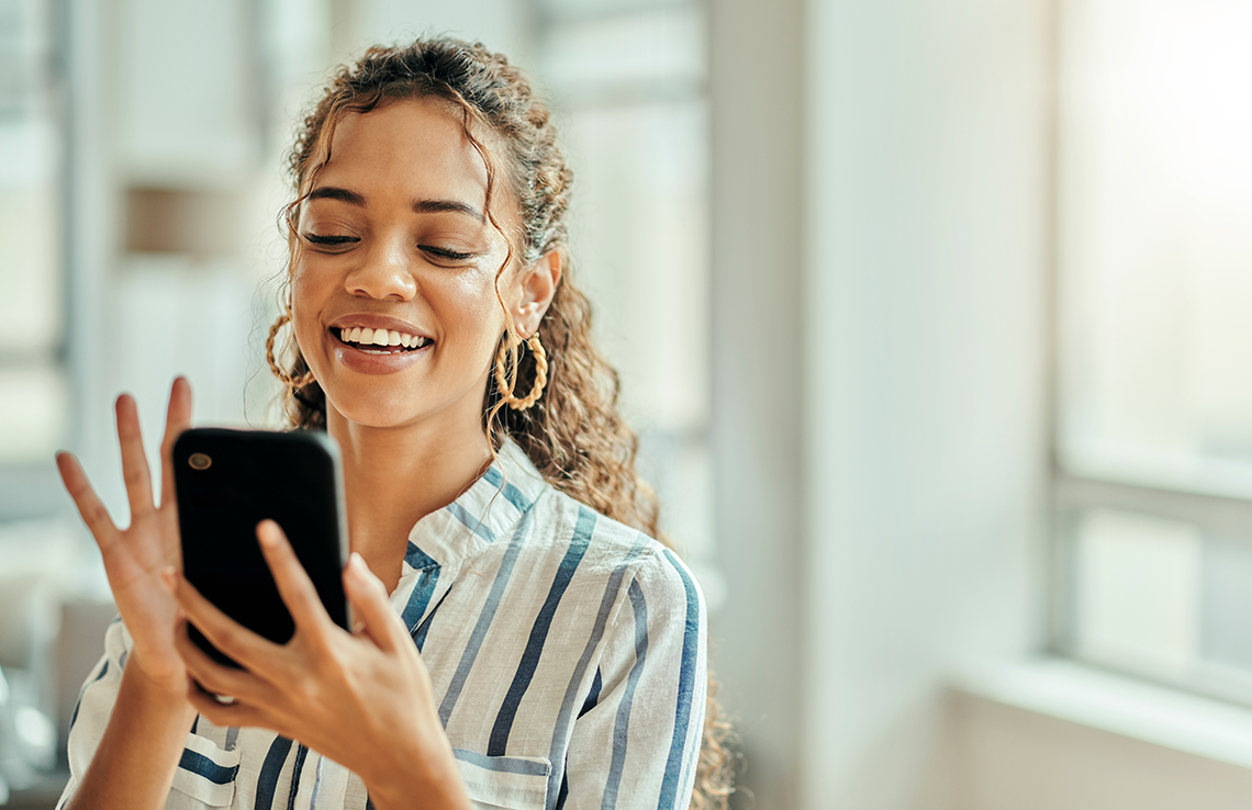 woman having virtual consultation on her phone