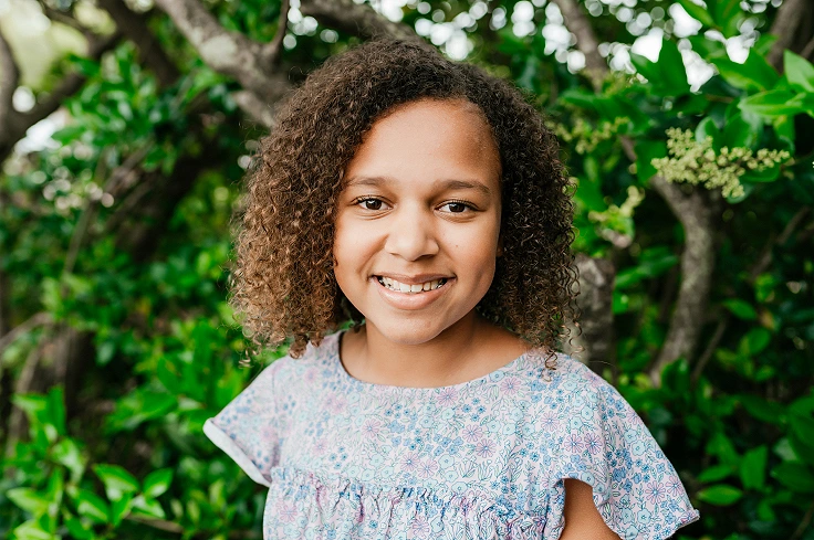 young girl smiling