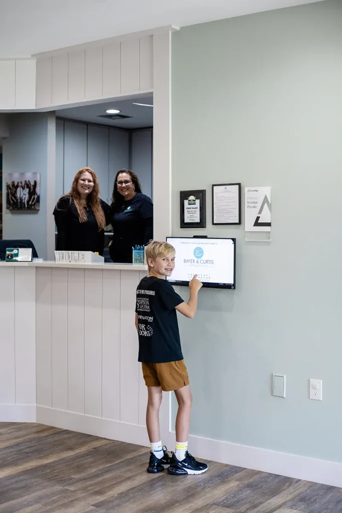 young patient checking in digitally